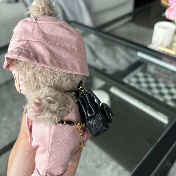 New Labubu Doll Mini Quilted Black Backpack - Picture 4 of 5